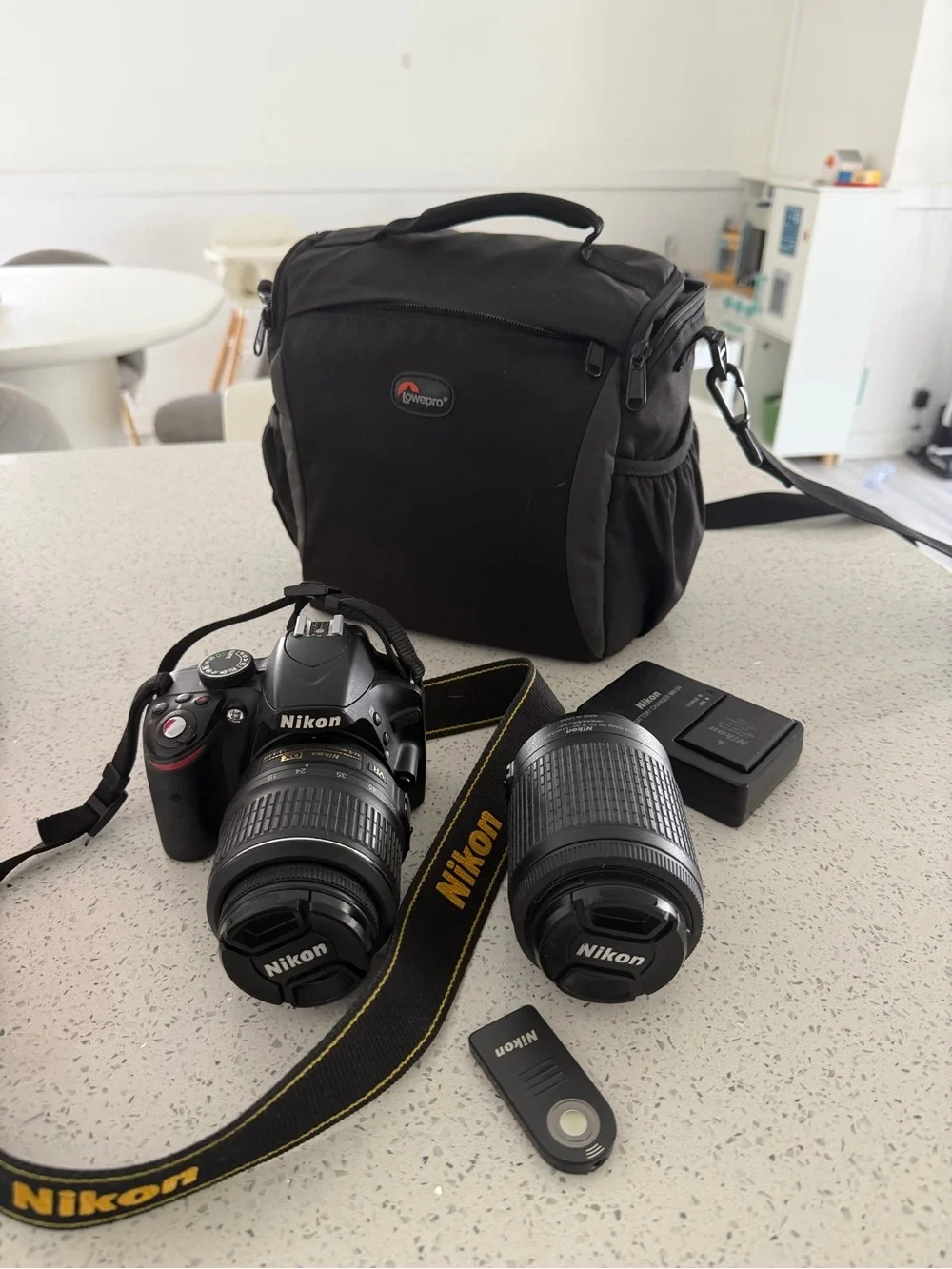 Nikon D3200 Black Camera Kit with Two Black Lenses and Carry Bag